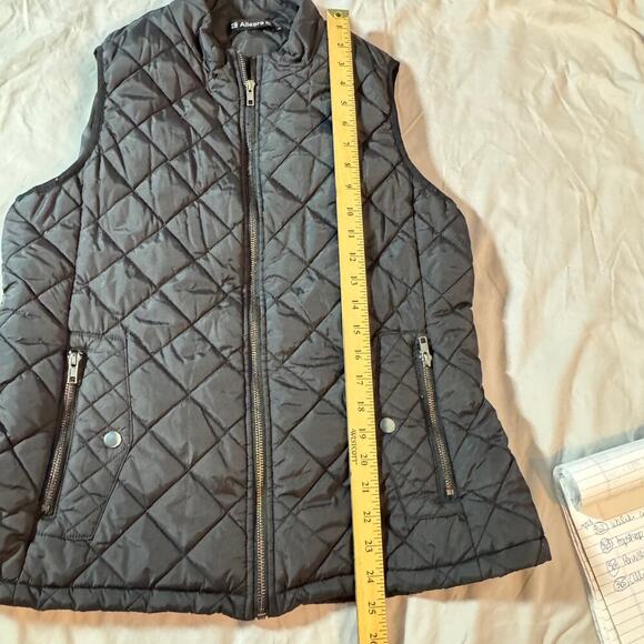 Allegra K Women's sz Large Stand Collar Lightweight Quilted Zipper Vest Black - Picture 8 of 8